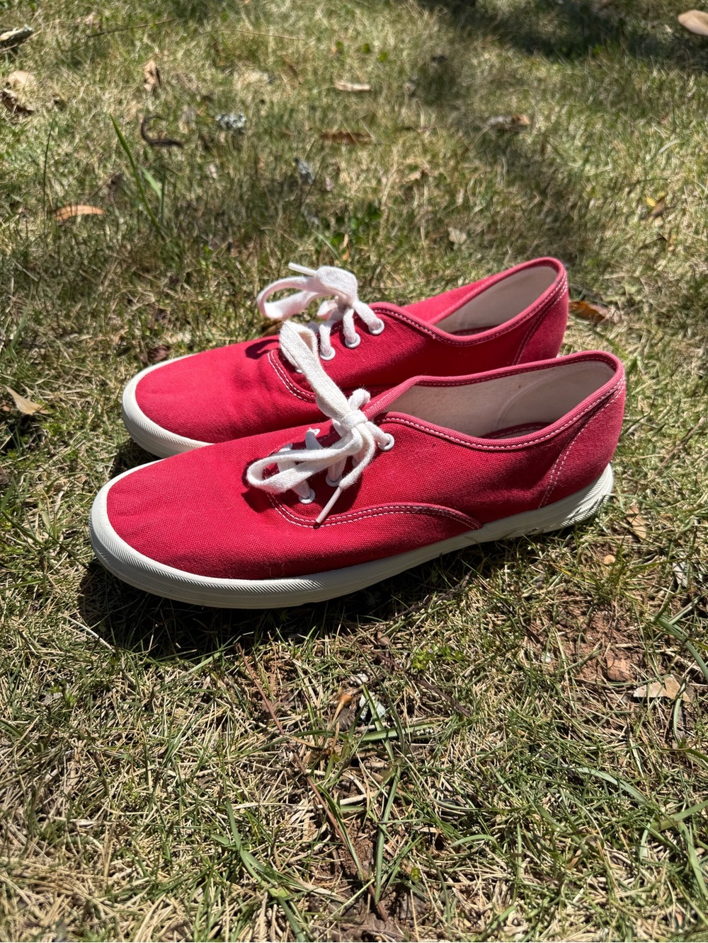 Keds Low-Top Canvas Sneakers in Red with White Soles